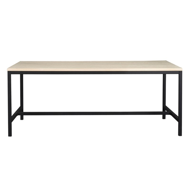 RO EVERETT DINING TABLE WHITEWASH/BLACK